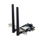 ASUS PCE-BE6500 Netværksadapter, PCI Express x1, Wi-Fi 7, Wi-Fi 5, Wi-Fi 6, Bluetooth