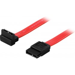 Deltaco SATA kabel, vinklede (op)-ret, 0,3m