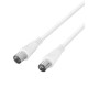 Delock Antenna Cable, 75 Ohm, 3 m, Hvid