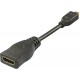 Deltaco HDMI-adapter, micro HDMI han / HDMI hun, 0,1m