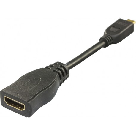 Deltaco HDMI-adapter, micro HDMI han / HDMI hun, 0,1m