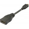 Deltaco HDMI-adapter, micro HDMI han / HDMI hun, 0,1m
