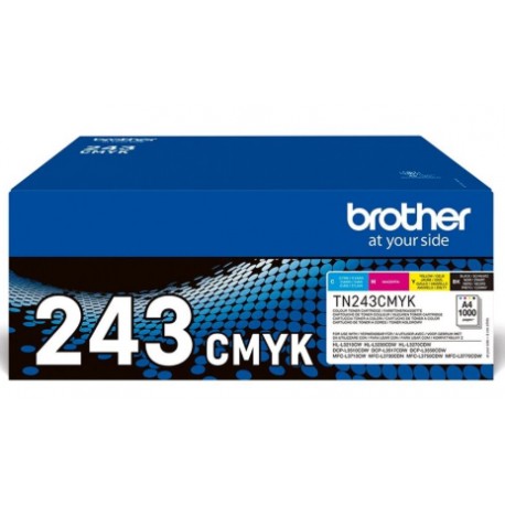 G&G Brother TN 243CMYK Value Pack Sort Gul Cyan Magenta 1000 sider Toner