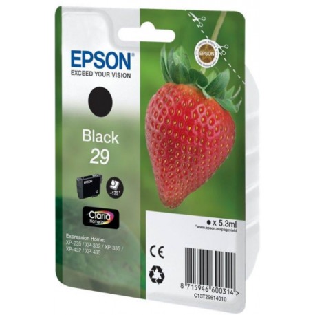 Epson Orginal 29 Sort 175 sider Blæk C13T29814012