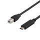 USB 2.0 cable, Type C M, Type B M, 1m, black