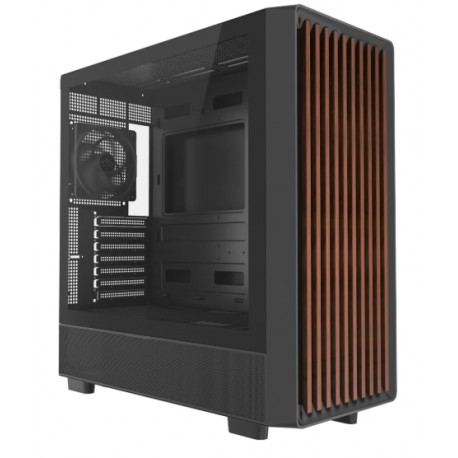 DUTZO C740 Airflow Wood - Kabinet - Miditower - Sort