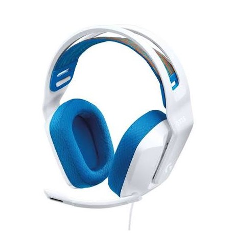 Logitech G G335 Wired Gaming Headset Kablet Høretelefoner Blå Hvid