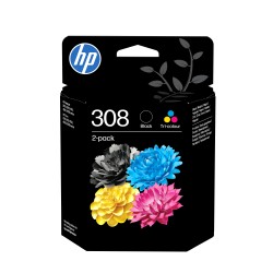 HP 308 Original Sampakke, Sort Gul Cyan Magenta Blæk