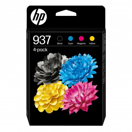 HP 937 Original sampakke - 4-Pack (Black Yellow Magenta Cyan) Ink - Blækpatron