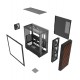 DUTZO C740 Airflow Wood - Kabinet - Miditower - Sort