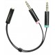 Deltaco 3,5mm headset adapter, to microphone and stereo