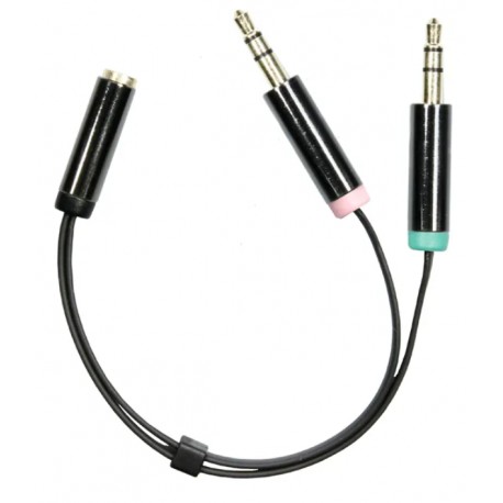 Deltaco 3,5mm headset adapter, to microphone and stereo